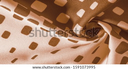 texture background pattern. silk fabric with brown squares on a white background. This is a heavy square 100% polyester that blends perfectly with modern, transitional or contemporary design.