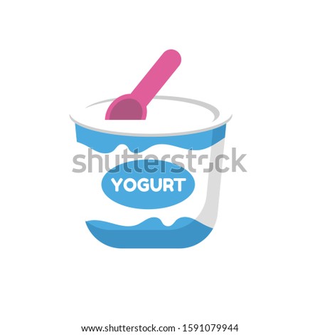 cute yogurt vector.isolated on white background. Royalty-Free Stock Photo #1591079944