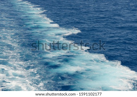 ship wake on the atlantic ocean