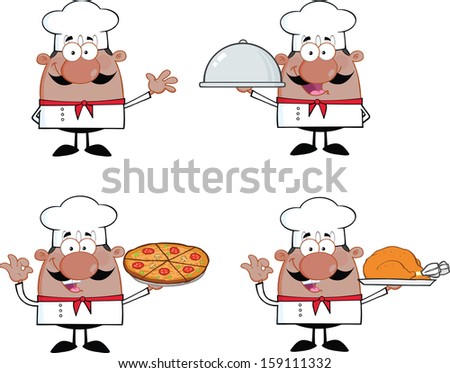 Chef Cartoon Characters 2. Vector Collection Set
