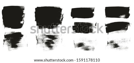 Calligraphy Paint Wide Brush Background Short High Detail Abstract Vector Background Set Royalty-Free Stock Photo #1591178110