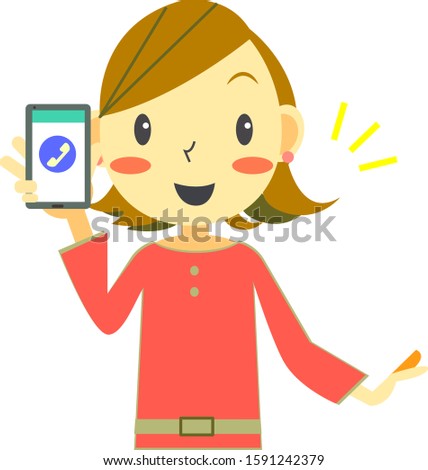happy life with smart phone, woman