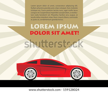 Racing car, abstract background, vector illustration