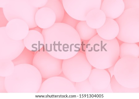 Pink balloons background, punchy pastel colored and soft focus. Rose balloons photo wall birthday decoration Royalty-Free Stock Photo #1591304005