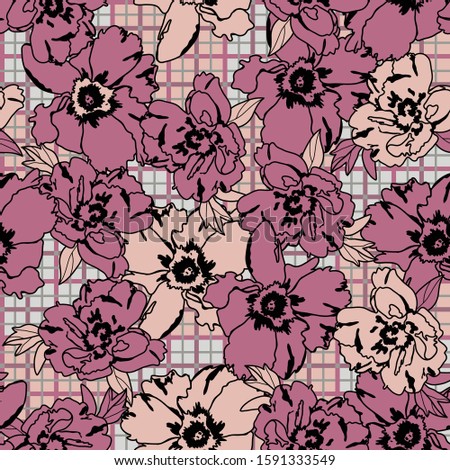seamless pattern with flower, vector design for fabric or paper