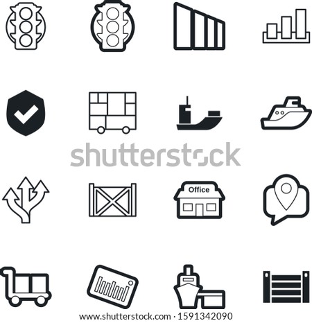 logistic vector icon set such as: infographic, scanner, vehicle, price, global, architecture, identification, parcel, arms, scan, phone, shield, coat, tracking, barcode, direction, free, route
