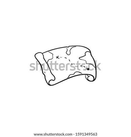 treasure map doodle icon vector hand drawing 