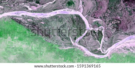 the pink ribbon, abstract photography of the deserts of Africa from the air. aerial view of desert landscapes, Genre: Abstract Naturalism, from the abstract to the figurative, contemporary photo art