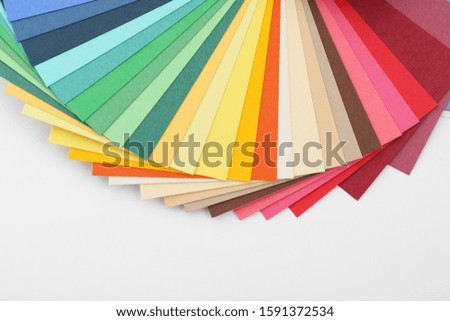 Color palette samples isolated on white, top view