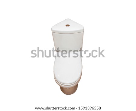 Toilet bowl isolated on white background. Bathroom equipment.