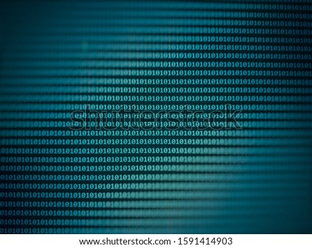 binary circuit board future technology, blue cyber security concept background with place for text