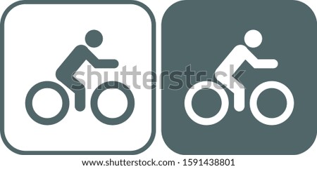 The man riding bike icon. Vector illustration