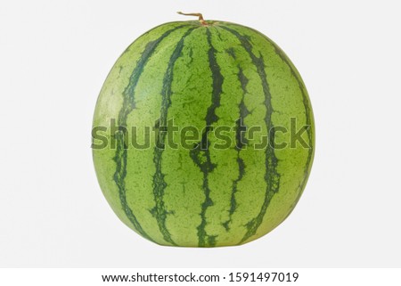 A delicious watermelon isolated on white background with clipping path
