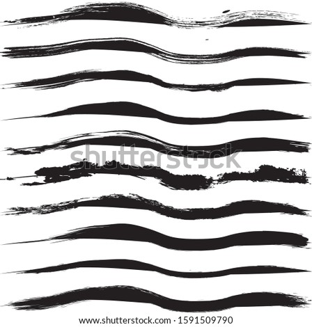 Set of 10 pieces grunge texture frame. Vector brush stroke. Abstract isolated stock vector template.Vector illustration.