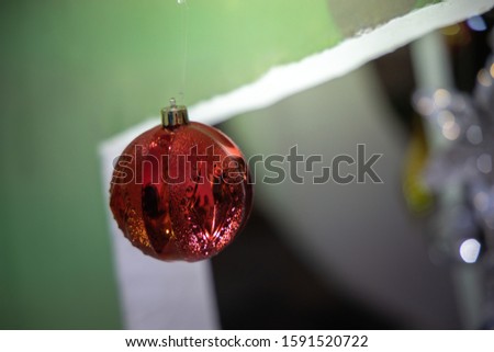 Close-up of a Christmas tree decorated. Holiday Christmas and new year wallpaper.