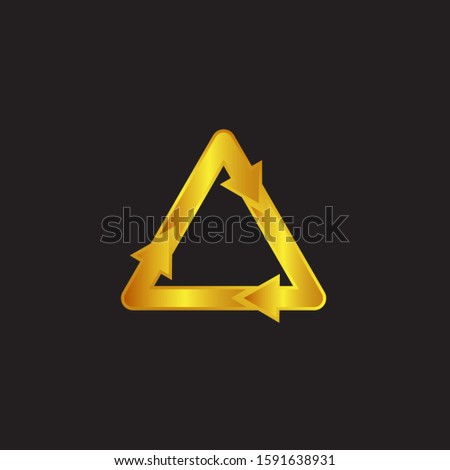 recycle logo concept with gold colour illustration