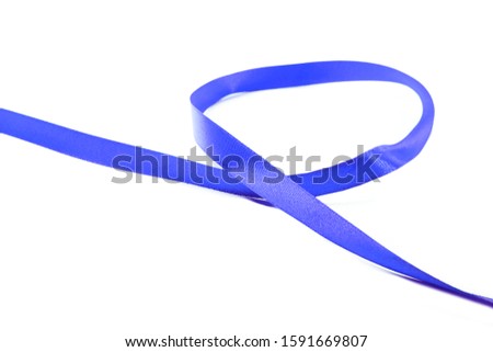 Qualitative photo of fabric ribbon. Isolated on a white background