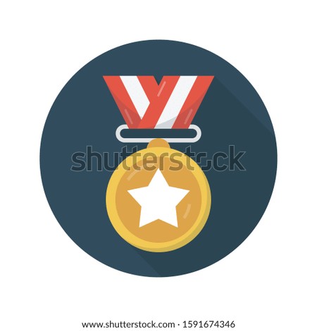 medal vector flat color icon 