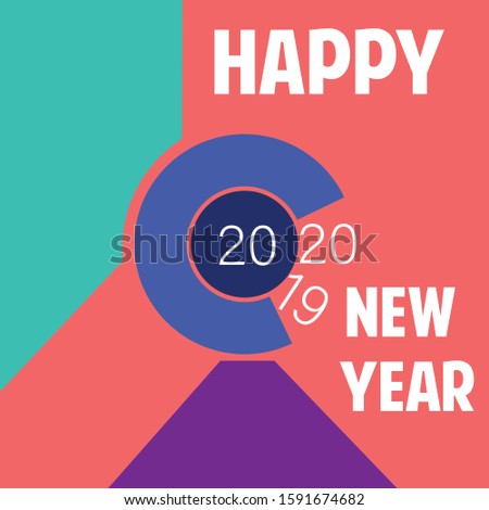 Unique New year greeting banner design template