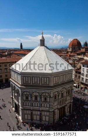 Florence Baptistery of Saint John Viewed From the Duomo Vertical Crop