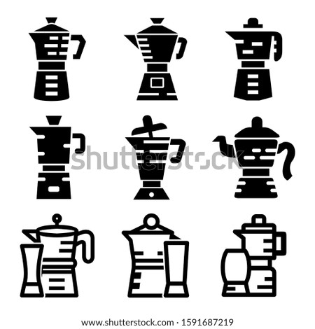 moka pot icon isolated sign symbol vector illustration - Collection of high quality black style vector icons
