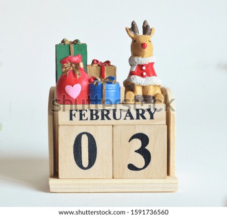 February 3, Icon, Christmas, Birthday with number cube design for background.
