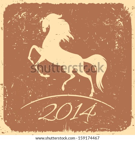 New Year symbol of horse - vector illustration