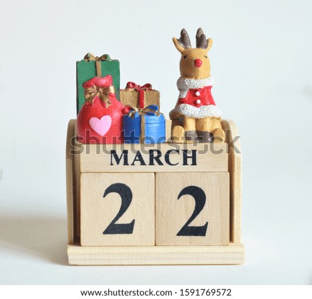 March 22, Icon, Christmas, Birthday with number cube design for background.