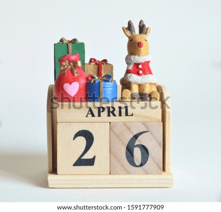 April 26, Icon, Christmas, Birthday with number cube design for background.
