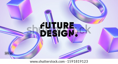 3D background with gradient geometric shapes. Eps10 vector. Royalty-Free Stock Photo #1591819123