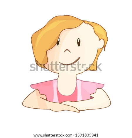  cute girl on white background.vector image