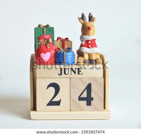 June 24, Icon, Christmas, Birthday with number cube design for background.
