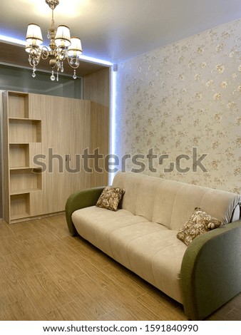 designer sofa and chair in the hall