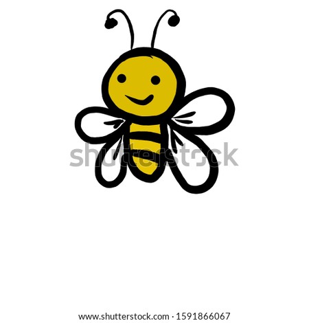drawing on a white background bee
