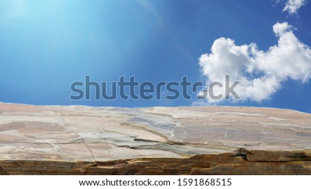 Front Stone on white cloud sky background, use for web design and wallpaper background