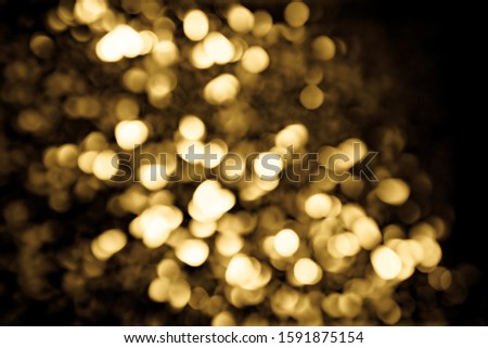 Festive overlay effect. Golden circles bokeh festive glitter dark background. Christmas, New Year, holydays design
