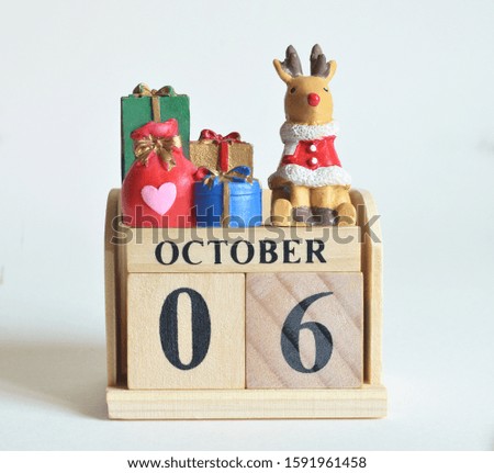 October 6, Icon, Christmas, Birthday with number cube design for background.