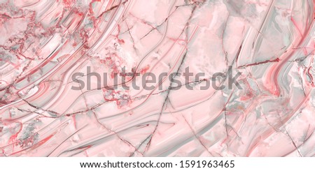 Closeup surface abstract marble pattern at the pink stone floor texture background, luxurious wallpaper with copy space, Emperador breccia natural pattern of marbel, polished quartz slice mineral.