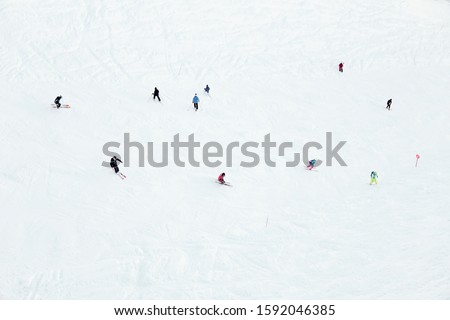 skiing, snowboarding and downhill skiing in the winter resort