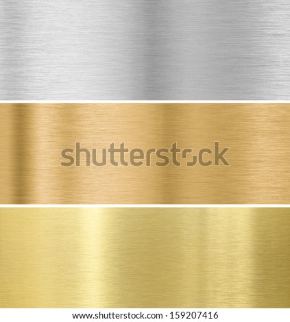 metal texture background : gold, silver, bronze collection
