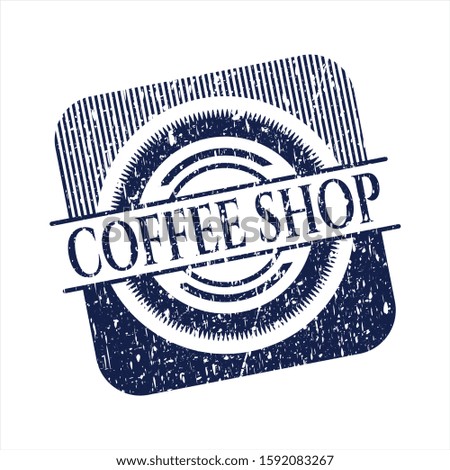 Blue Coffee Shop distressed rubber grunge texture seal