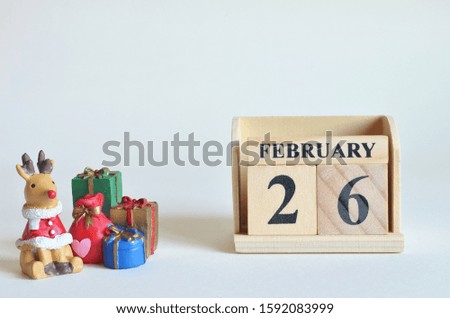 February 26, Christmas, Birthday with number cube design for background.