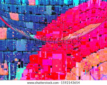 Digital effects. Vibrant abstract background. Colorful pattern. Geometric texture. Festive decoration.