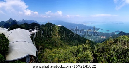 Amazing trip with stunned views on the cable car to the Langkawi sky bridge, Malaysia.