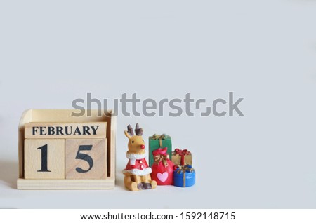 February 15, Christmas, Birthday with number cube design for background.