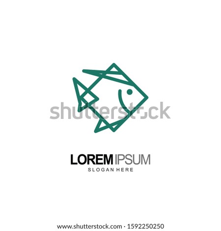 fish logo design and template