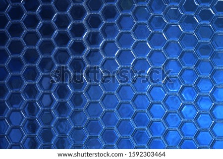 Blue hexagonal tiles as an extra wide background                               