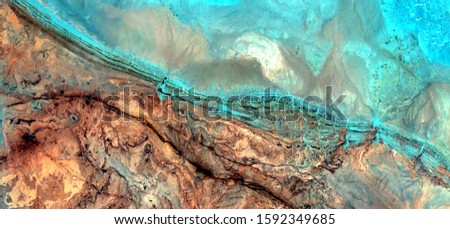 the border, abstract photography of the deserts of Africa from the air. aerial view of desert landscapes, Genre: Abstract Naturalism, from the abstract to the figurative, contemporary photo art 