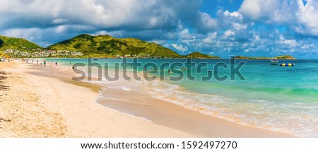 A panorama view along Orient beach in St Martin
