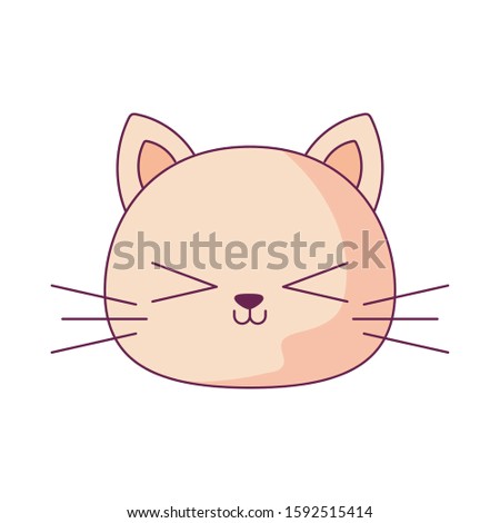 Cat cartoon design, Kawaii expression cute character funny and emoticon theme Vector illustration